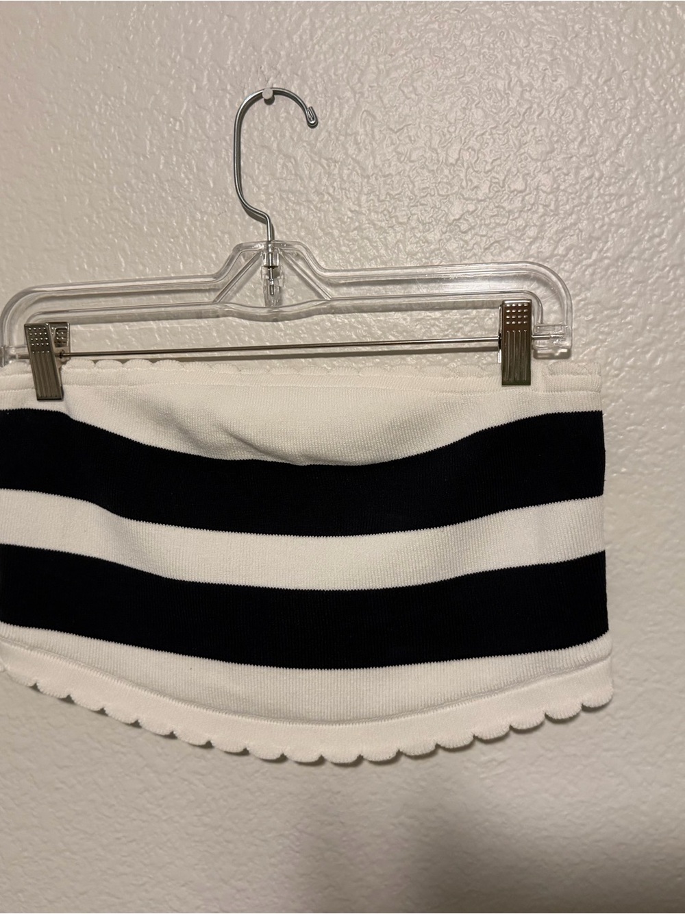 Anthropologie Black and White Striped Strapless Knit Tube Top - Medium - Picture 6 of 8
